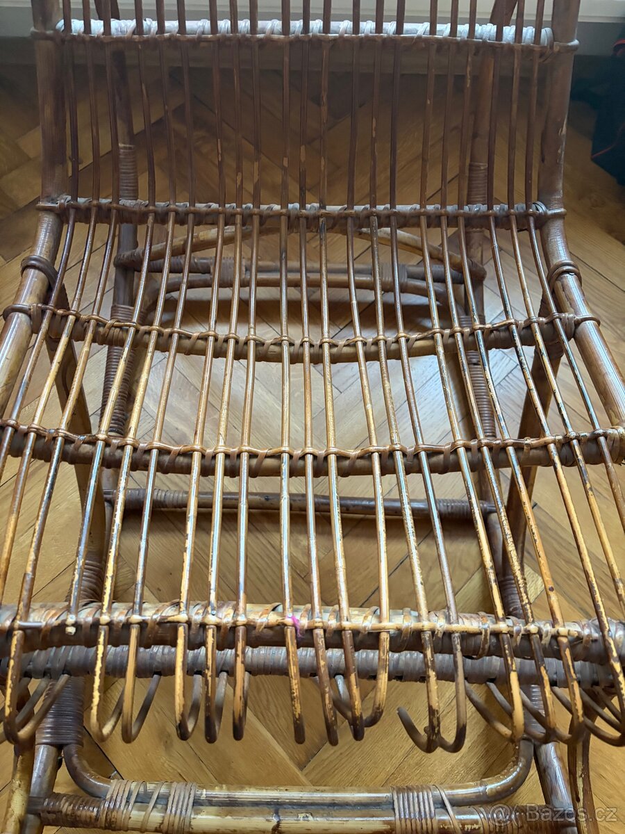 Starožitné ratanové křeslo - 3