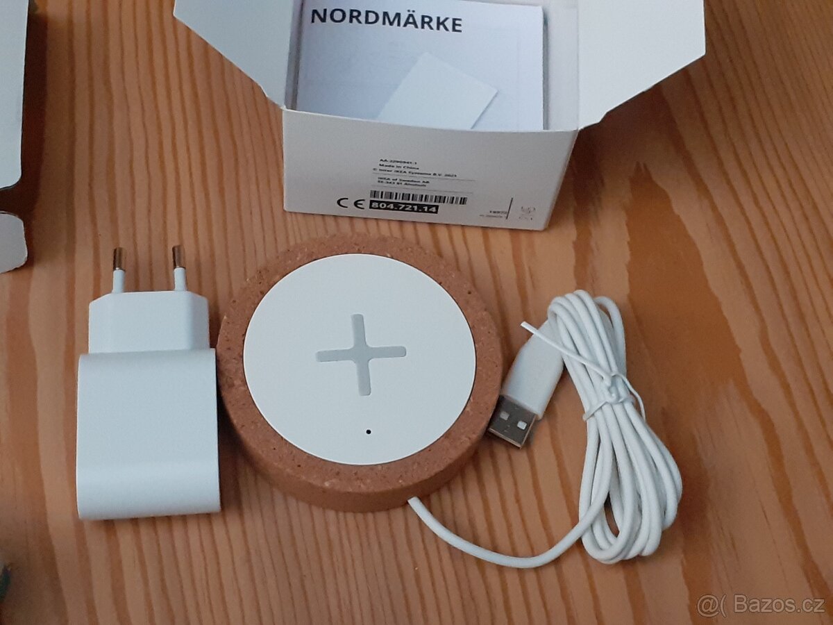 NORDMÄRKE IKEA Bezdrátová nabíječka, bílá/korek - 3