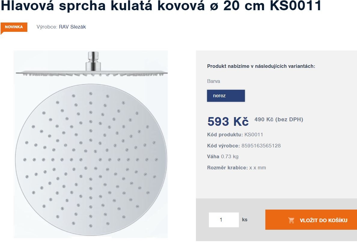 RAV Slezák set sprochové tyče-hlavové sprchy a přepínače - 3