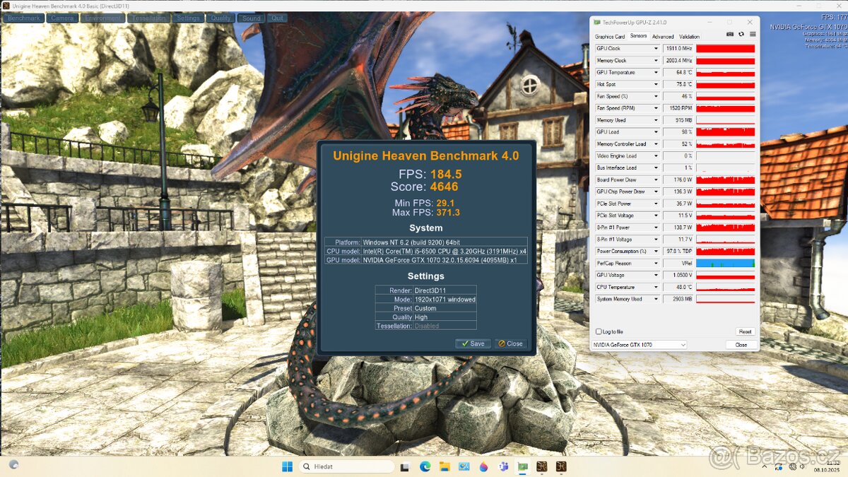 levné herní PC-i5 6500+GTX 1070+16GB RAM+SSD - 3