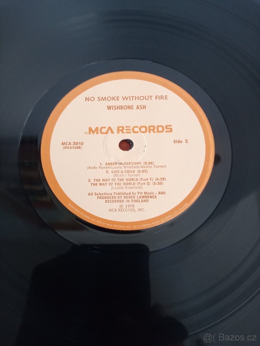 LP vinyl desky wishbone Ash no smoke without fire - 3