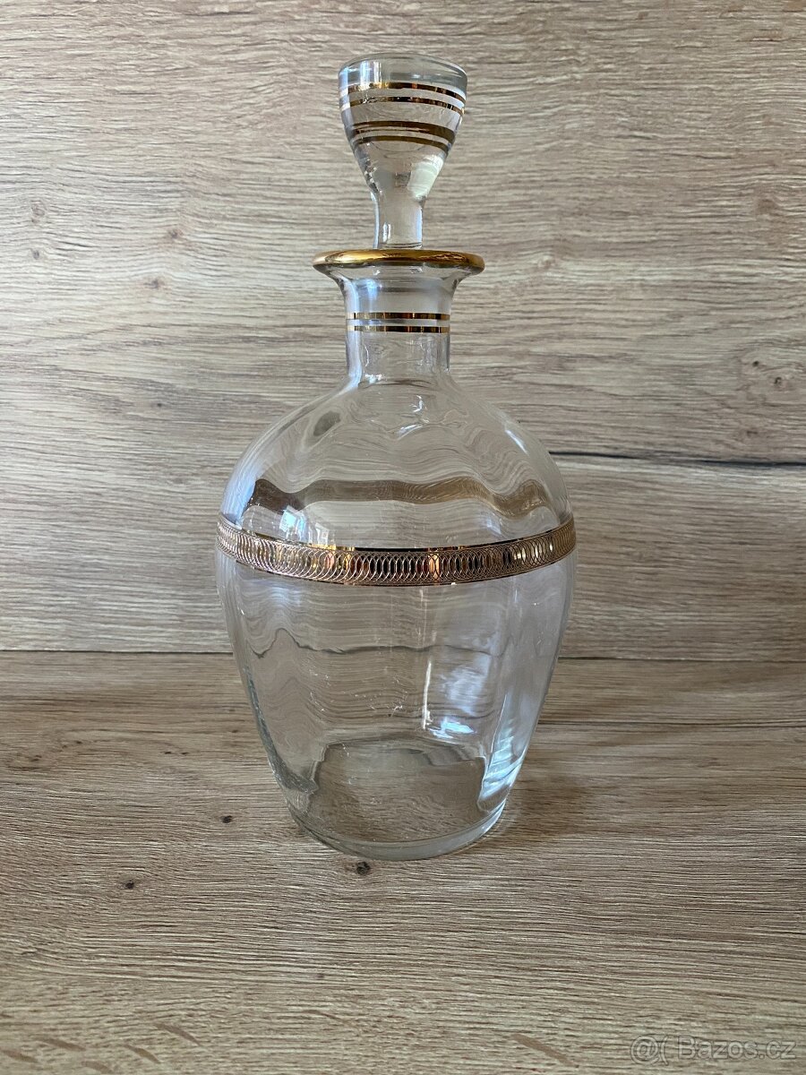 karafa stará skleněná karafa láhev na alkohol demižon - 3