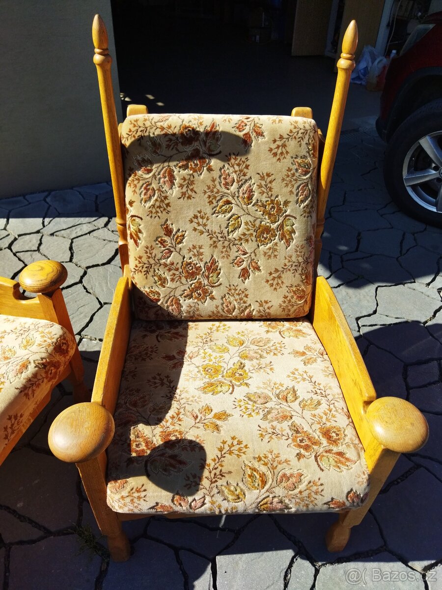 Holandská dubová rustik sedací souprava - 3