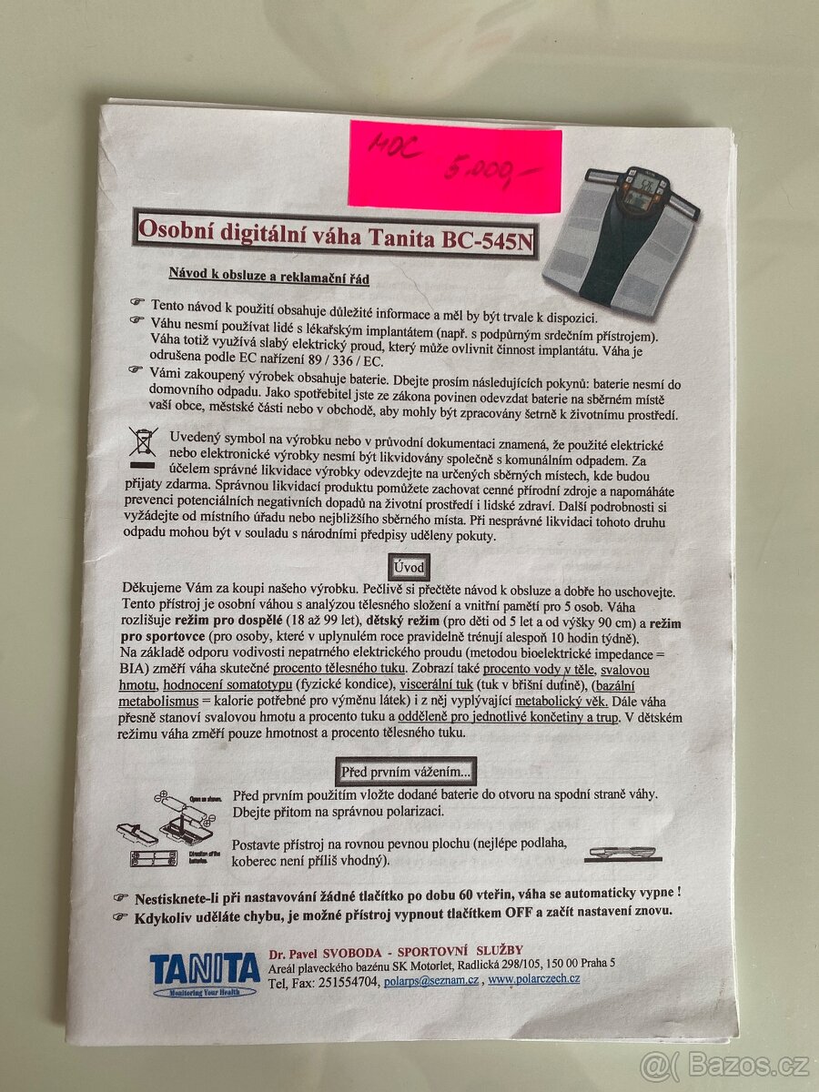 Osobní chytrá digitální váha Tanita - 3