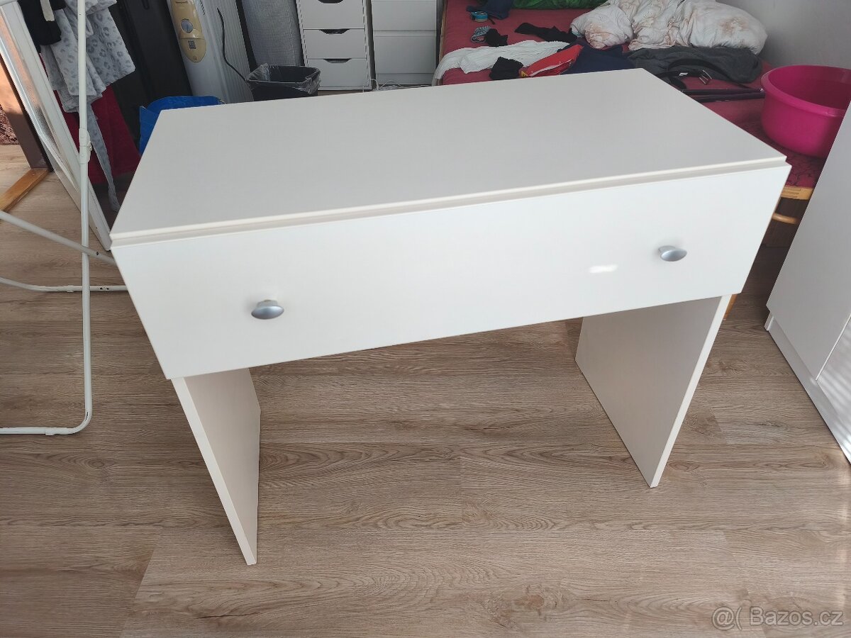 Bílý psací stůl se šuplíkem - 3