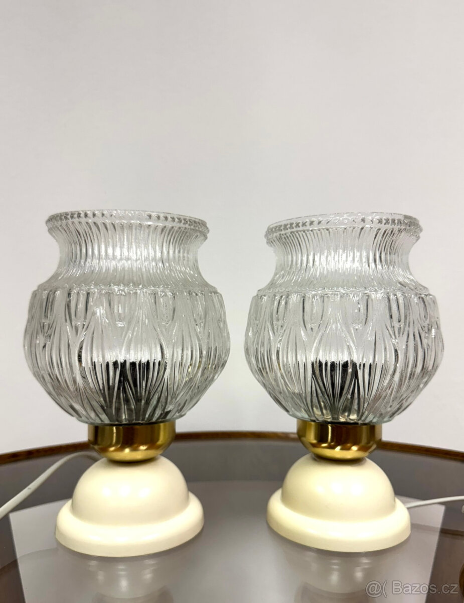 Stolní lampičky – lisované sklo, Československo, 70. léta - 3