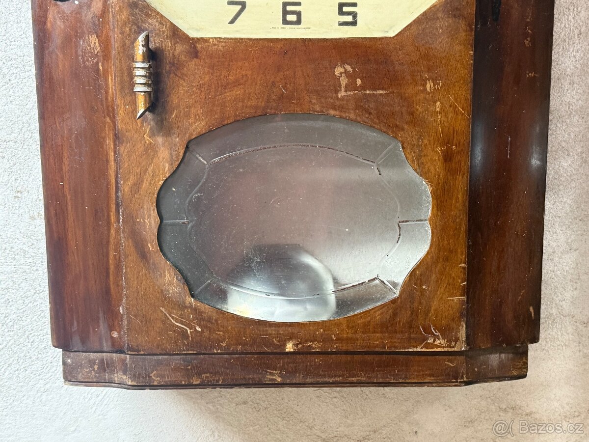 Starožitné velké dřevěné francouzské hodiny Vedette - 3