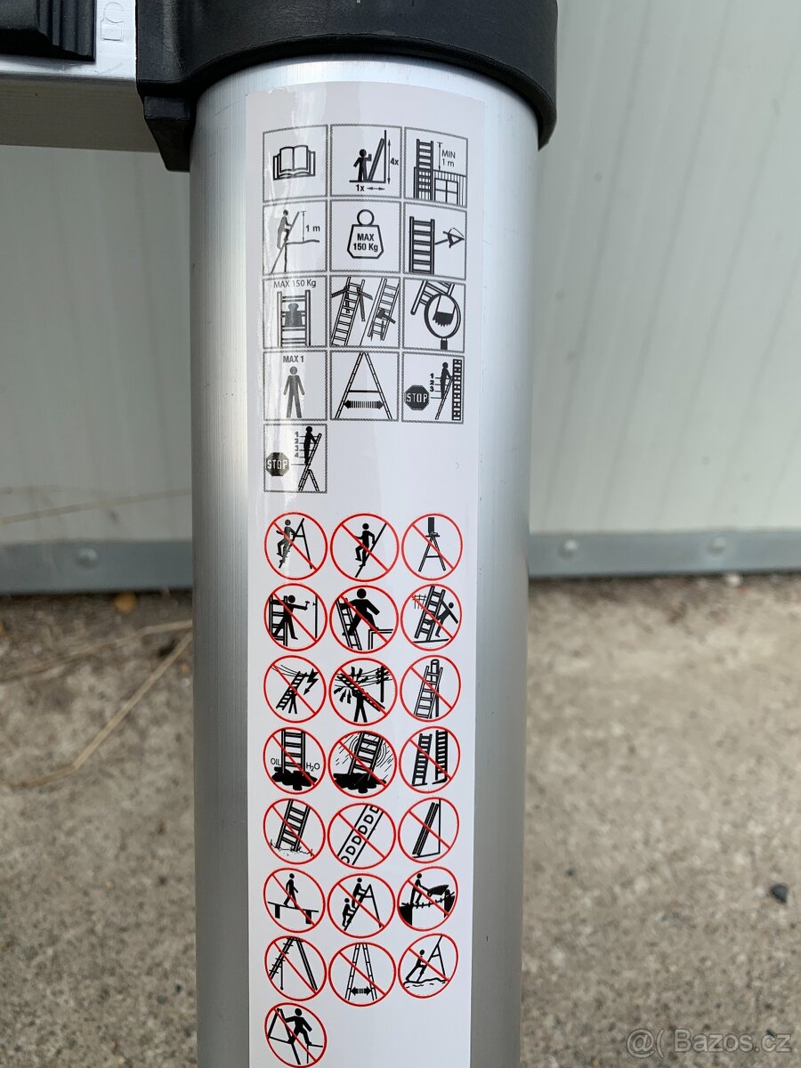 440cm teleskopický hliníkový žebřík skládací 5.4m - 3