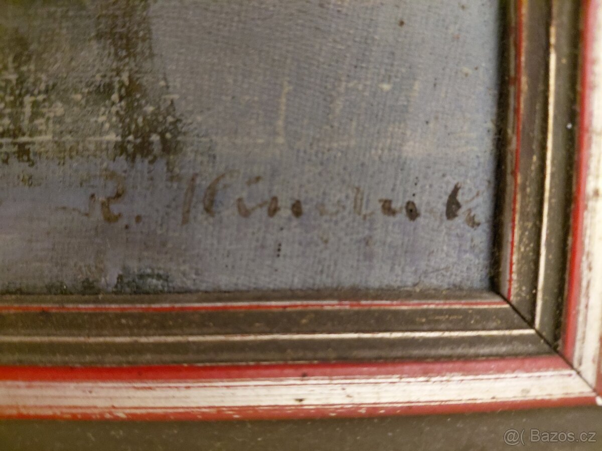 Starý obraz-olej na plátně - 3