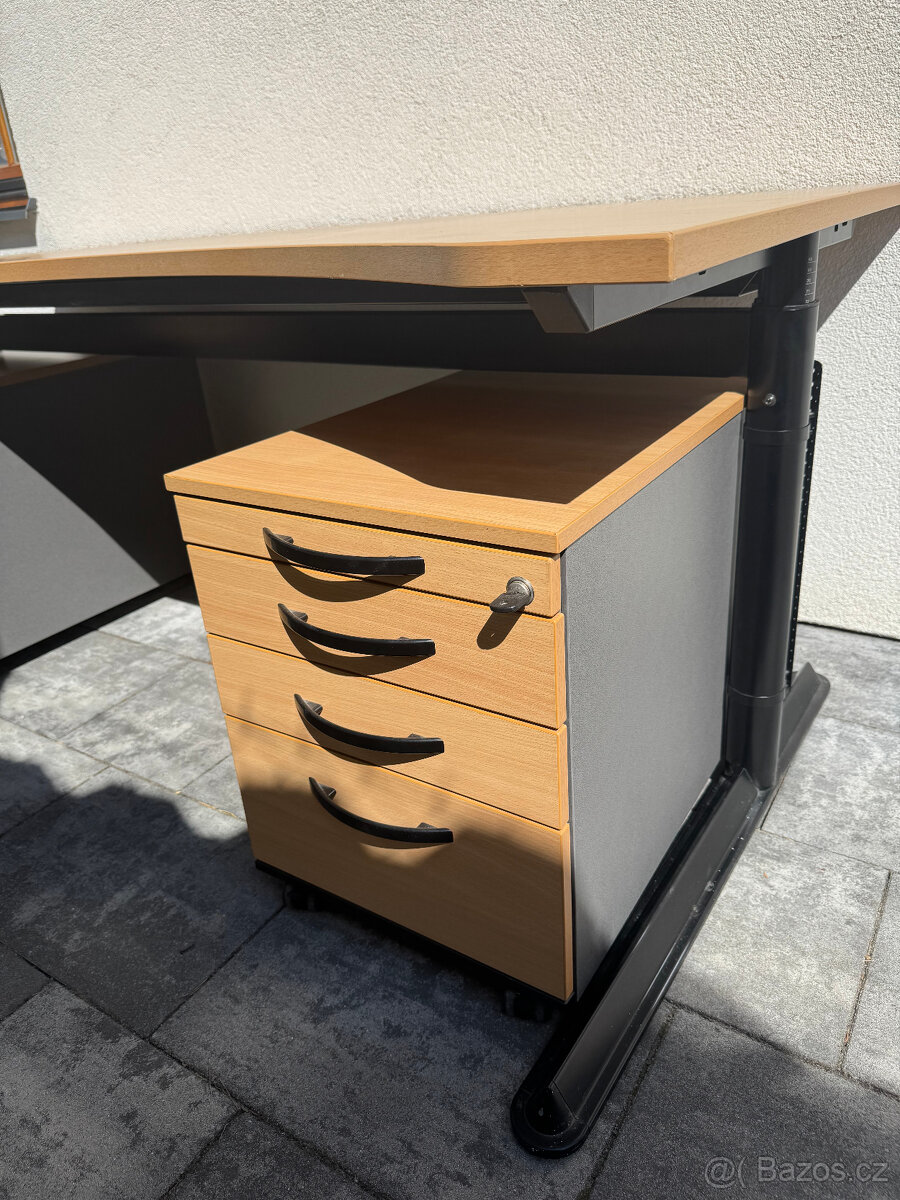 Kancelářský psací stůl polohovací - 2 kontejnery - TOP - 3