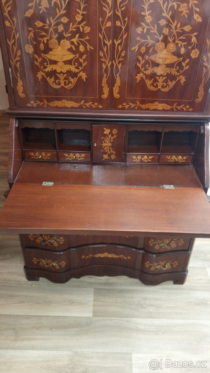 Nádherný intarzovaný sekretář, reprezentativní, rozložitelný - 3