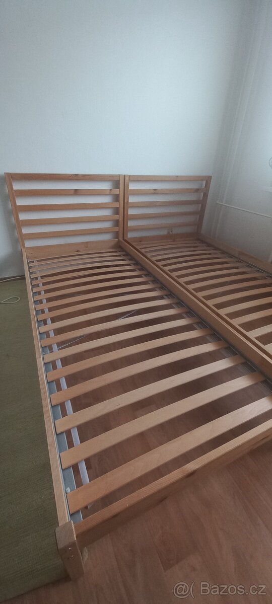 2 postele 90x200 IKEA s lamelovými rošty - 3