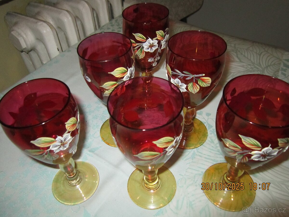 sada sklenic z Novoborského skla - 3