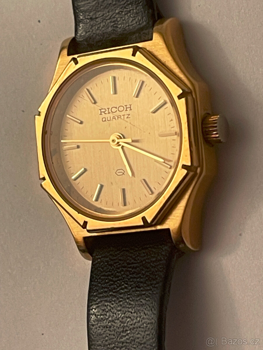 Damské hodinky Ricoh, kožený pásek, nova baterka, plně funkč - 3