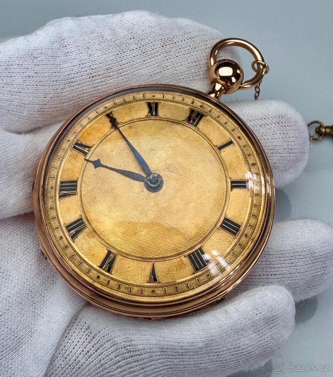 14K ZLATÉ PÁNSKÉ ŠPINDLOVKY SE ZLATÝM CIFERNÍKEM A S BITÍM - 3