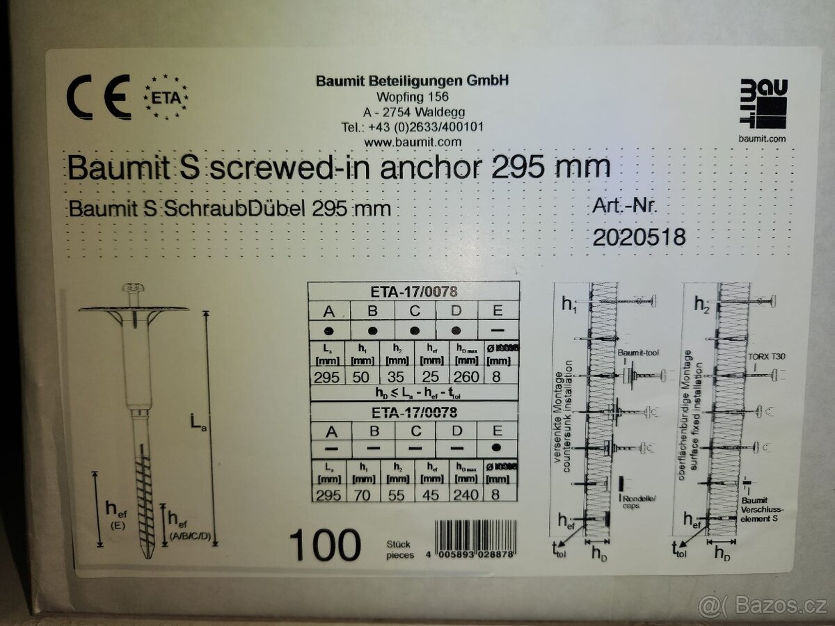 Zateplovací talířová hmoždinka Ejotherm 335 mm - 3