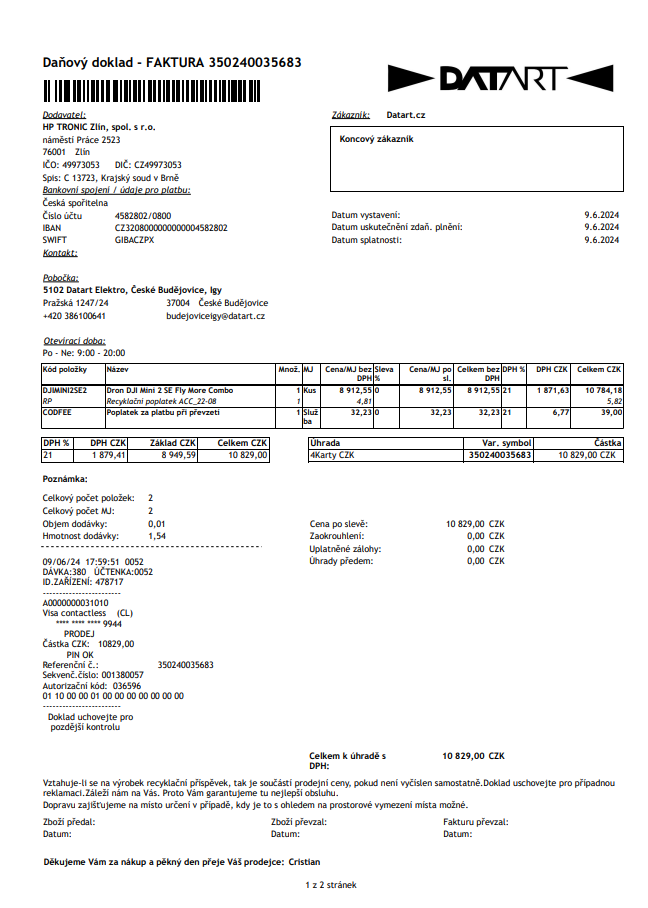dron DJI mini 2 combo - nový - 3