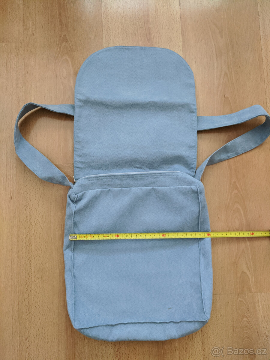 Modrá plátěná taška přes rameno (český výrobek) - 3