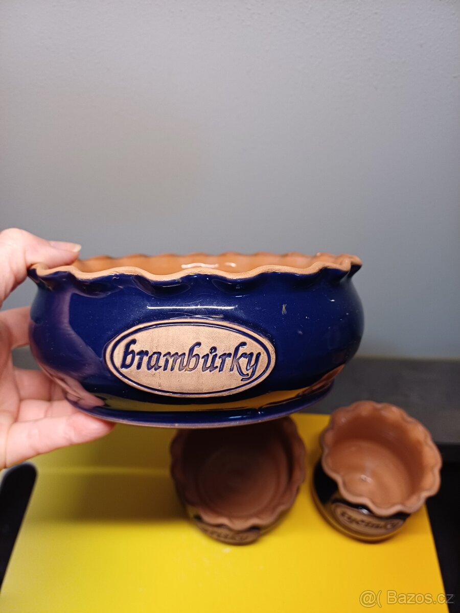 Keramická sada na dobroty, modrá barva - 3