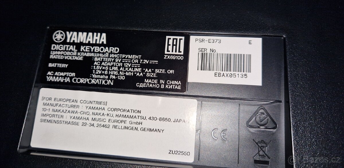 Klávesy Yamaha PSR-E373 - 3