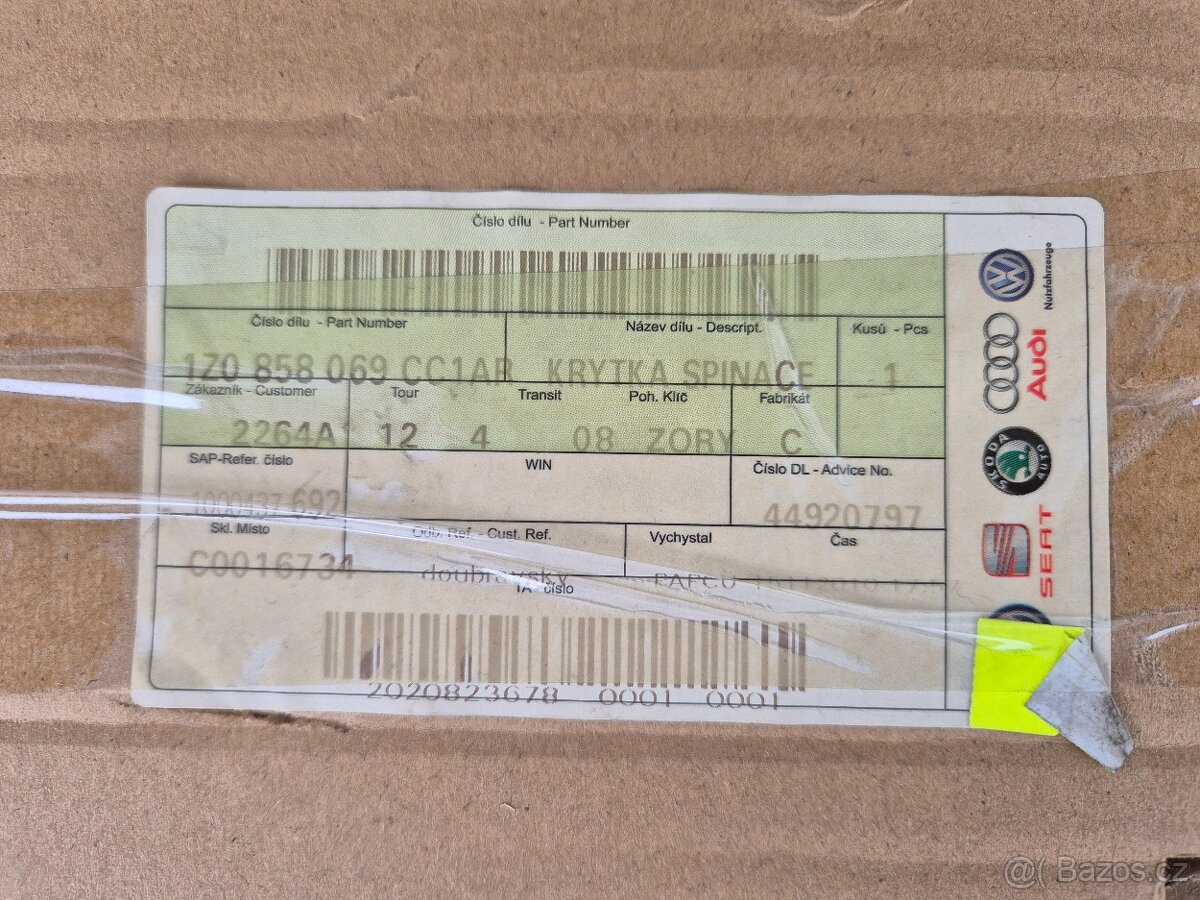 krytka spínačů rámečekautorádia 1Z0858069CC1AR - 3