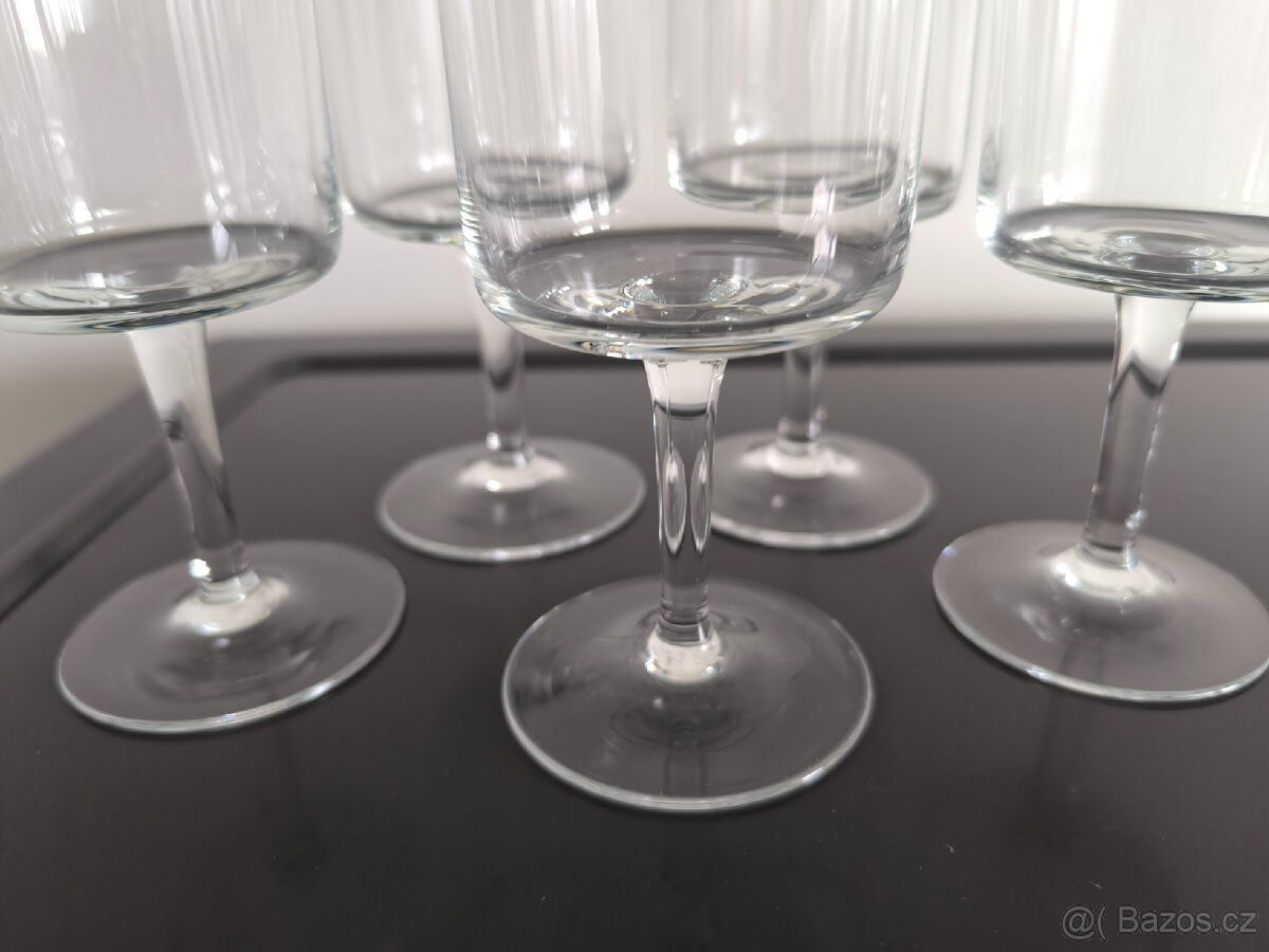 Sada vintage sklenic na noze s platinovým okrajem - 3
