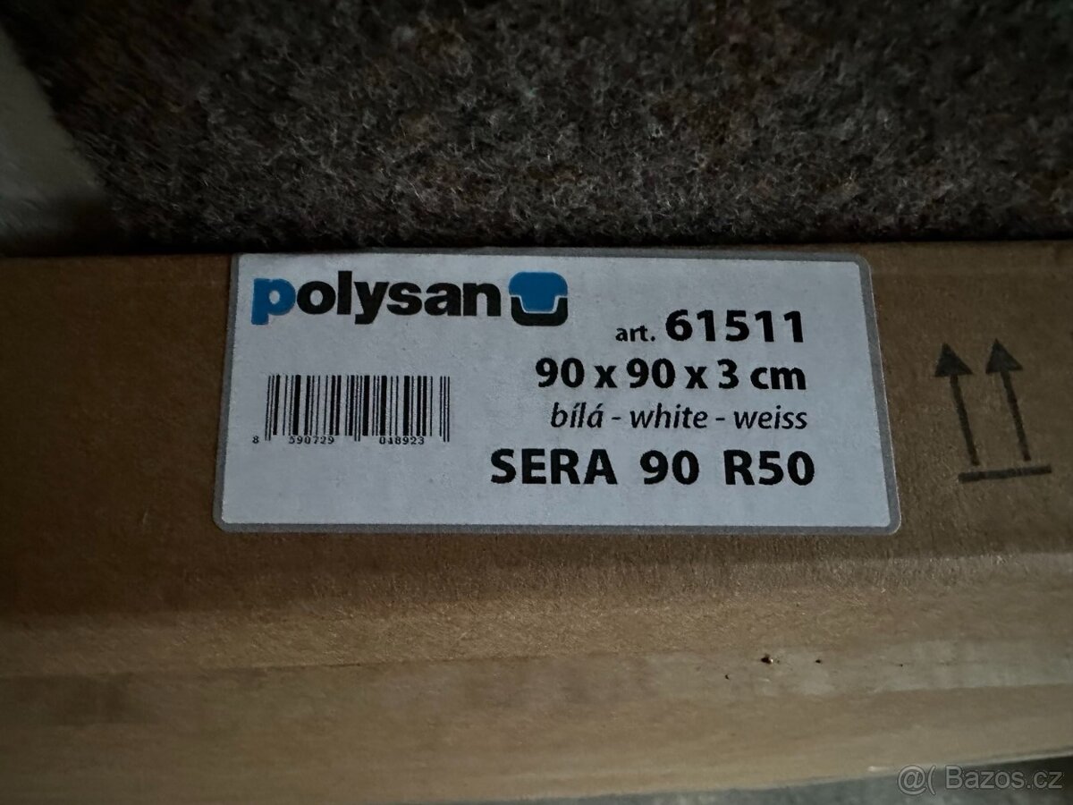 Sprchová vanička čtvrtkruhová Polysan 90x90 cm mramorová - 3