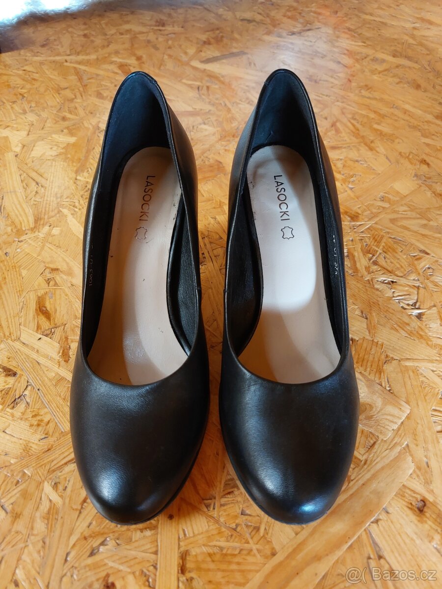 Kožené černé lodičky - 3