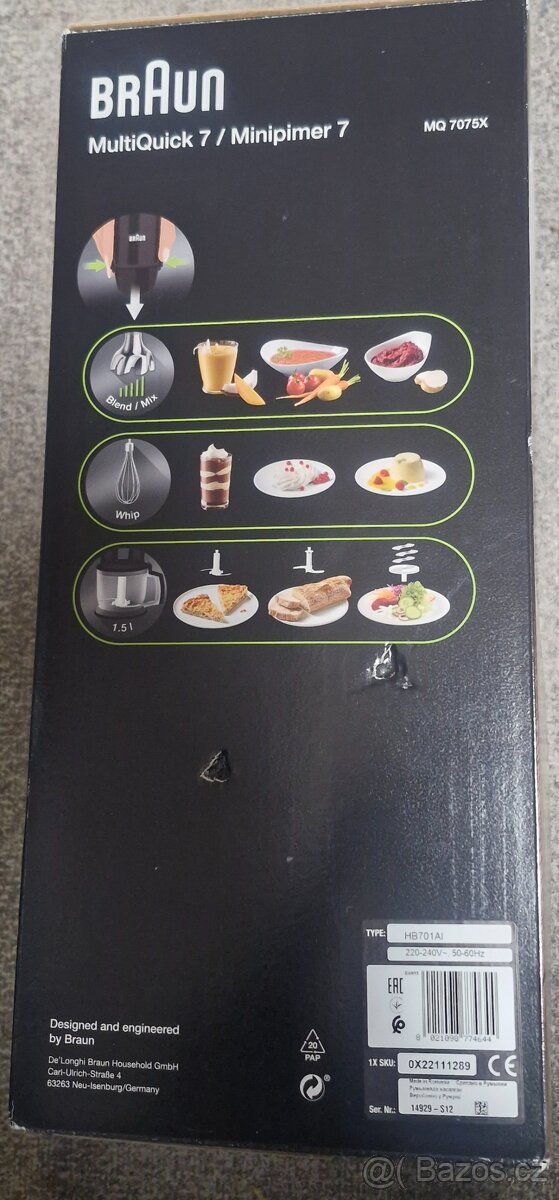 Mixér tyčovy Braun QUICK 7 MQ7075X nepoužitý - 3
