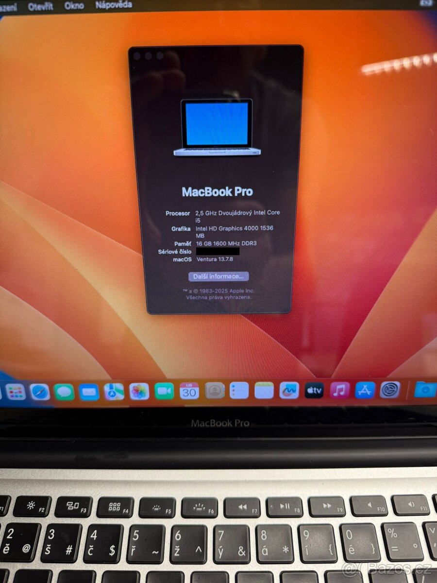 Macbook Pro 13 mid 2012 - i5 2,5, 16 G, 250 G SSD - 3