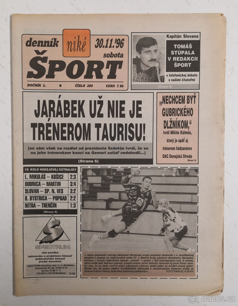 Staré noviny Denník Šport 2 - 3