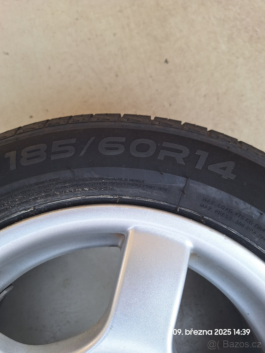 Sada alu disků+zánovní letní pneu 185/60/14 - 3