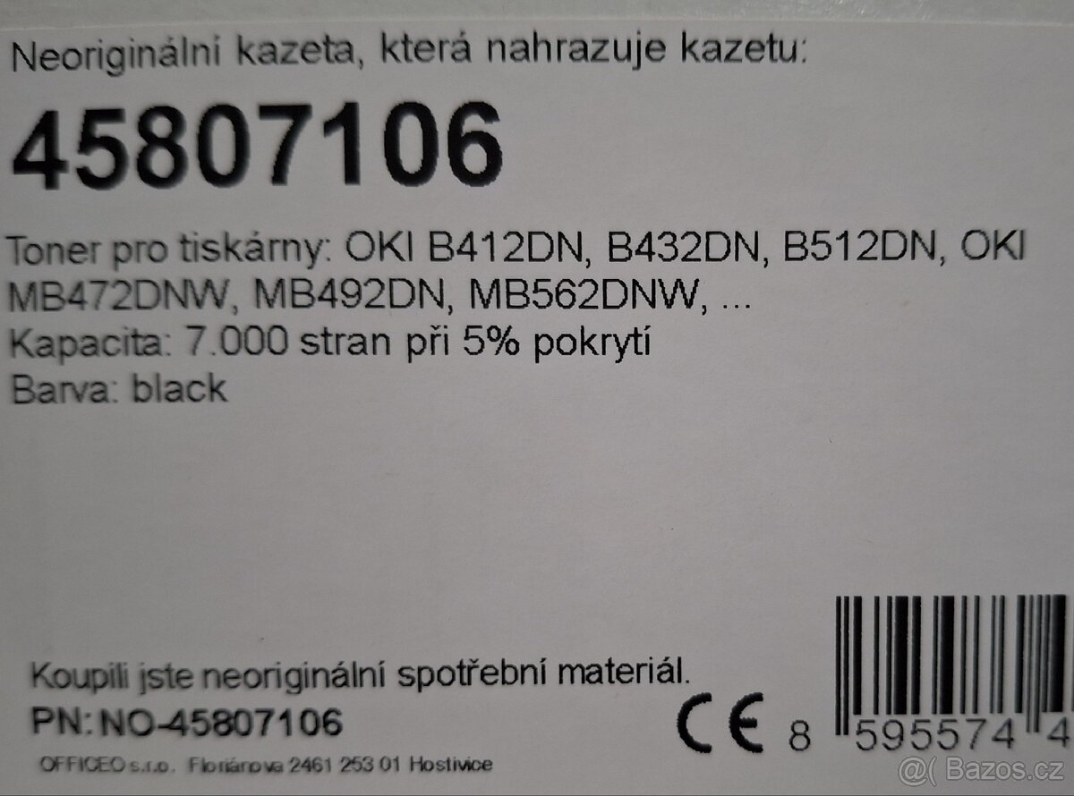 toner do HP LJ P1606, M203, M201, OKI B412 a kompatibilních - 3