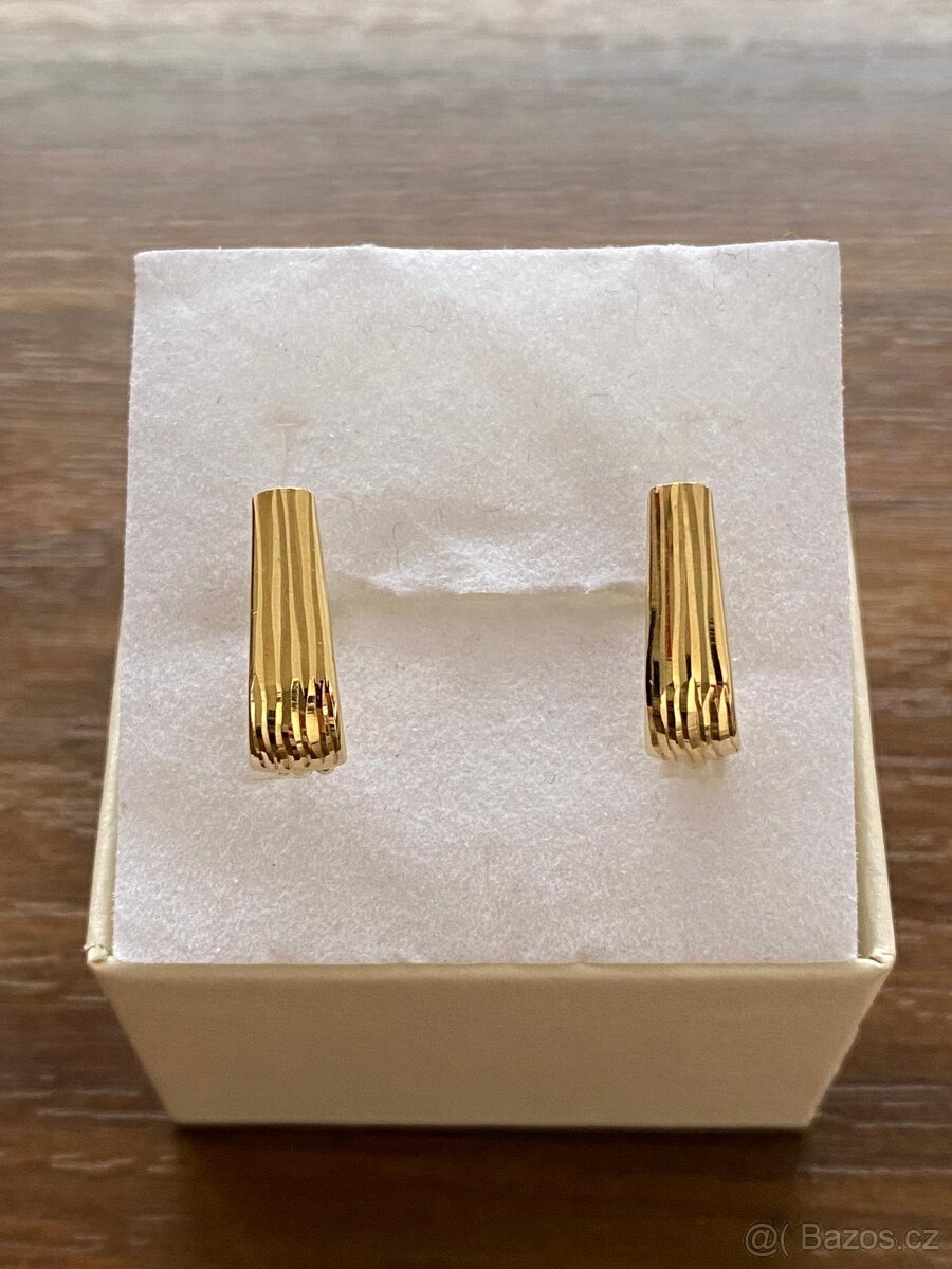 Zlaté náušnice podlouhlé - 3