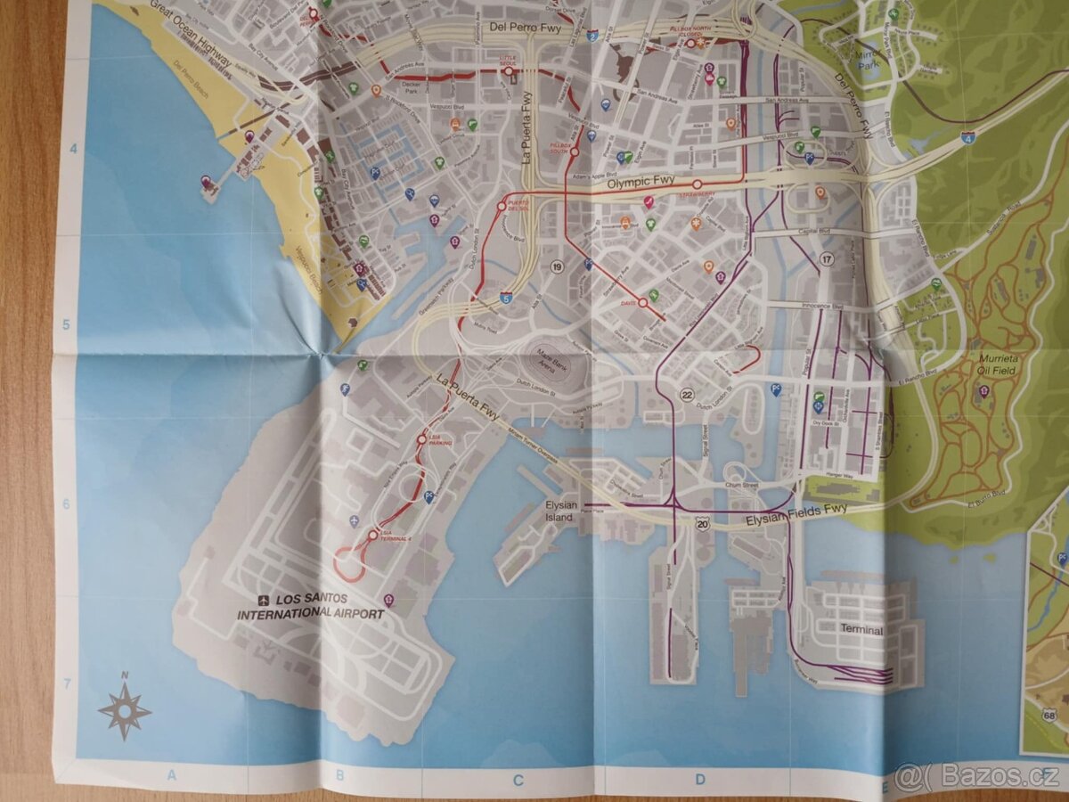 GTA V plakát - mapa Los Santos - 3
