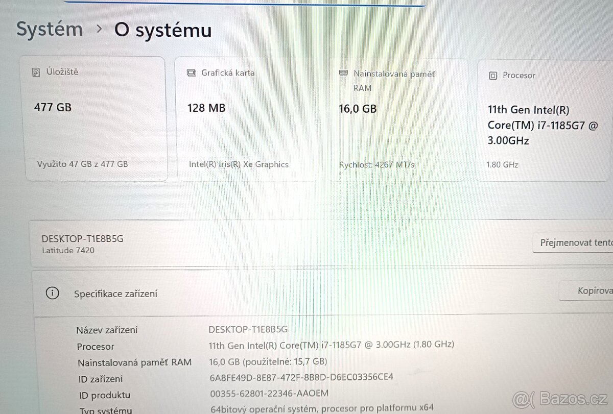 Dotykový Dell Latitude 7420 i7- 11th / 16GB RAM /SSD 512GB / - 3