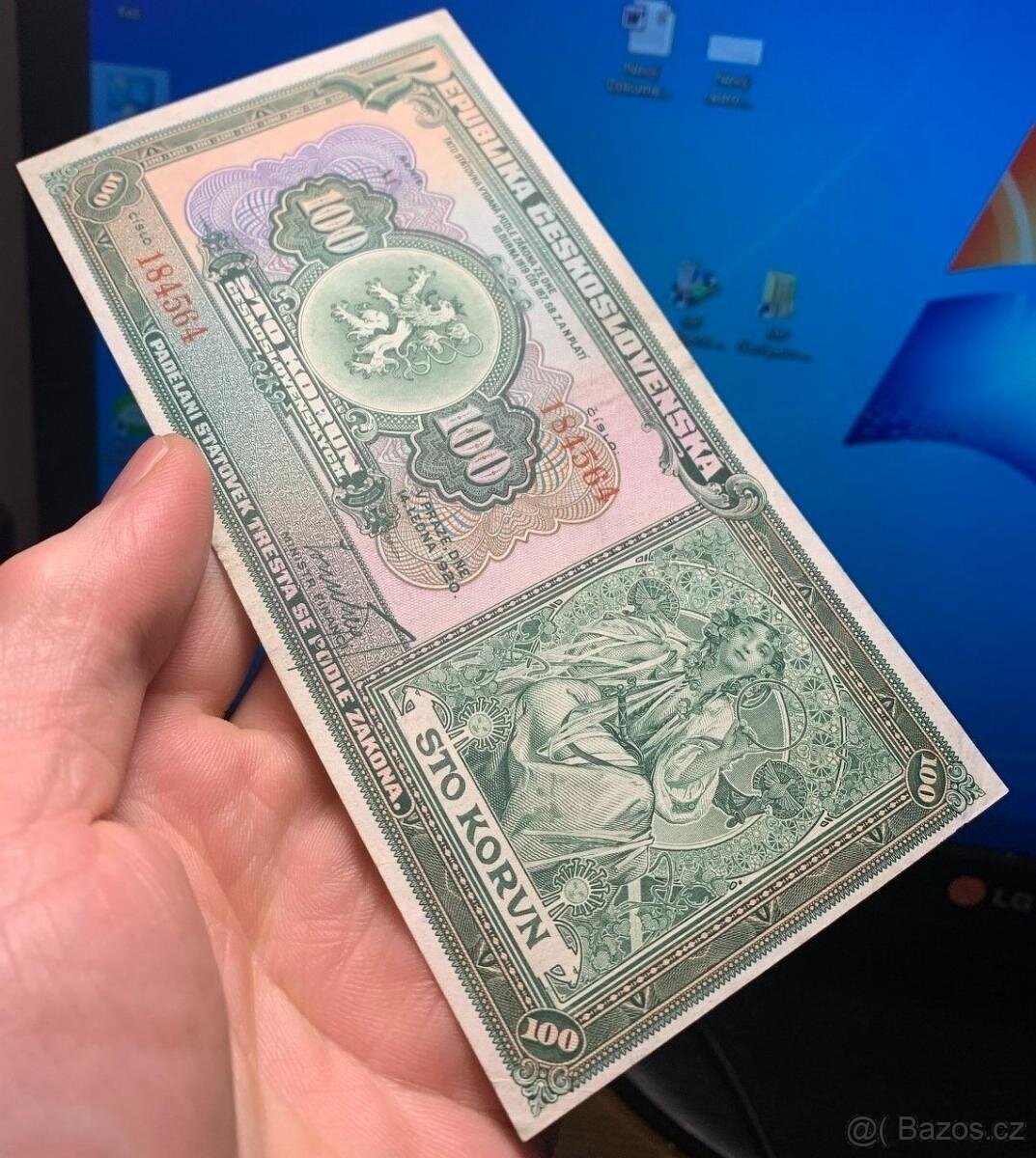 Staré bankovky 100 korun 1920 pěkný stav VZÁCNÁ - 3