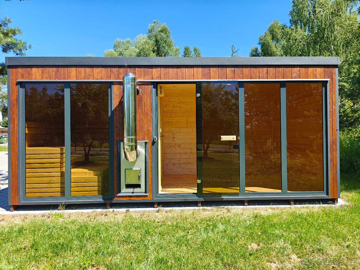 Finská venkovní sauna-Saunový domek s odpočívárnou - 3