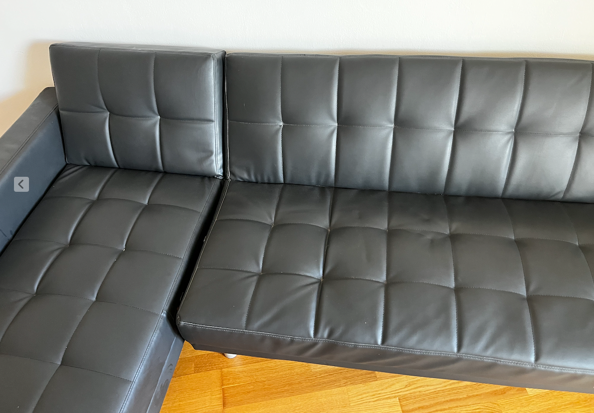 Černá rozkládací pohovka/gauč - 3