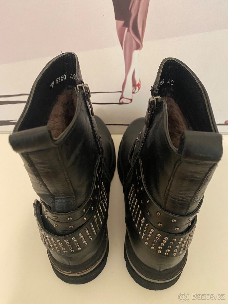 Boty zimní, pravá kůže a pravé kožešin - 3