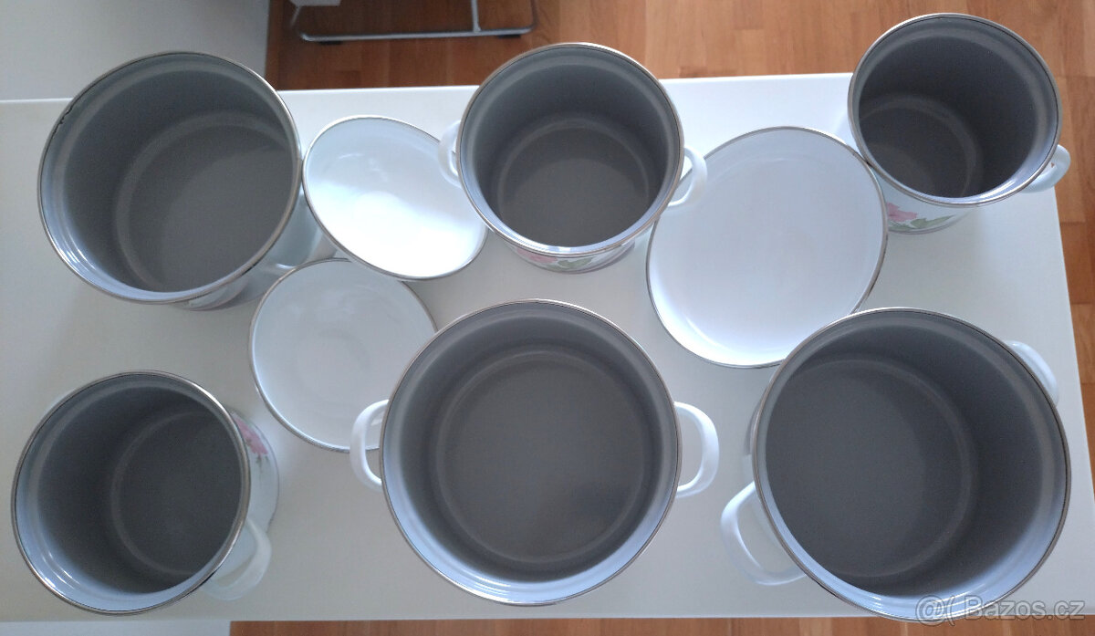 elegantní sada smaltovaných hrnců Ibiza, 1984, Smalt BSB - 3