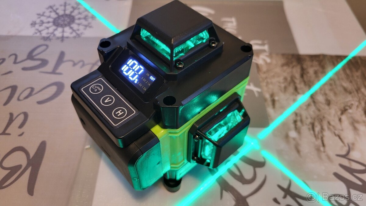 Samonivelační křížový laser 4x 360°, 16linií + 2ks baterií - 3