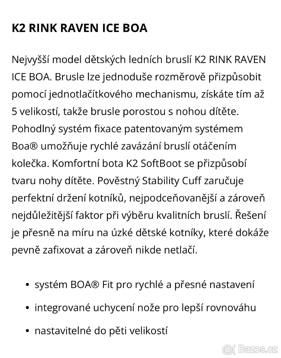 Dětské brusle K2 Rink Raven Boa 32-37 - 3