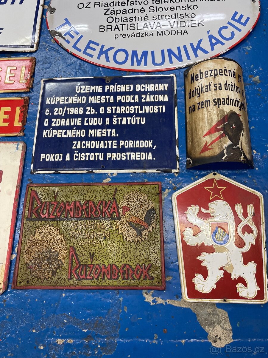 Stara original plechova smaltovana tabula cedula ČSR ČSSR - 3