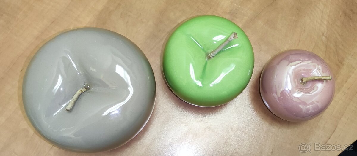 Dekorace porcelánová jablka - 3