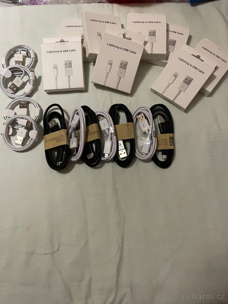 USB kabely – Lightning, USB-C, Micro USB (více kusů) - 3
