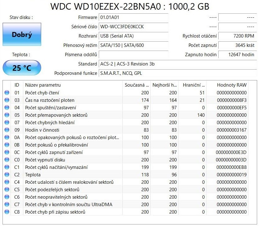 3,5" SATA HDD 1 TB WESTERN DIGITAL BLUE WD10EZEX-22BN5A0 - 3