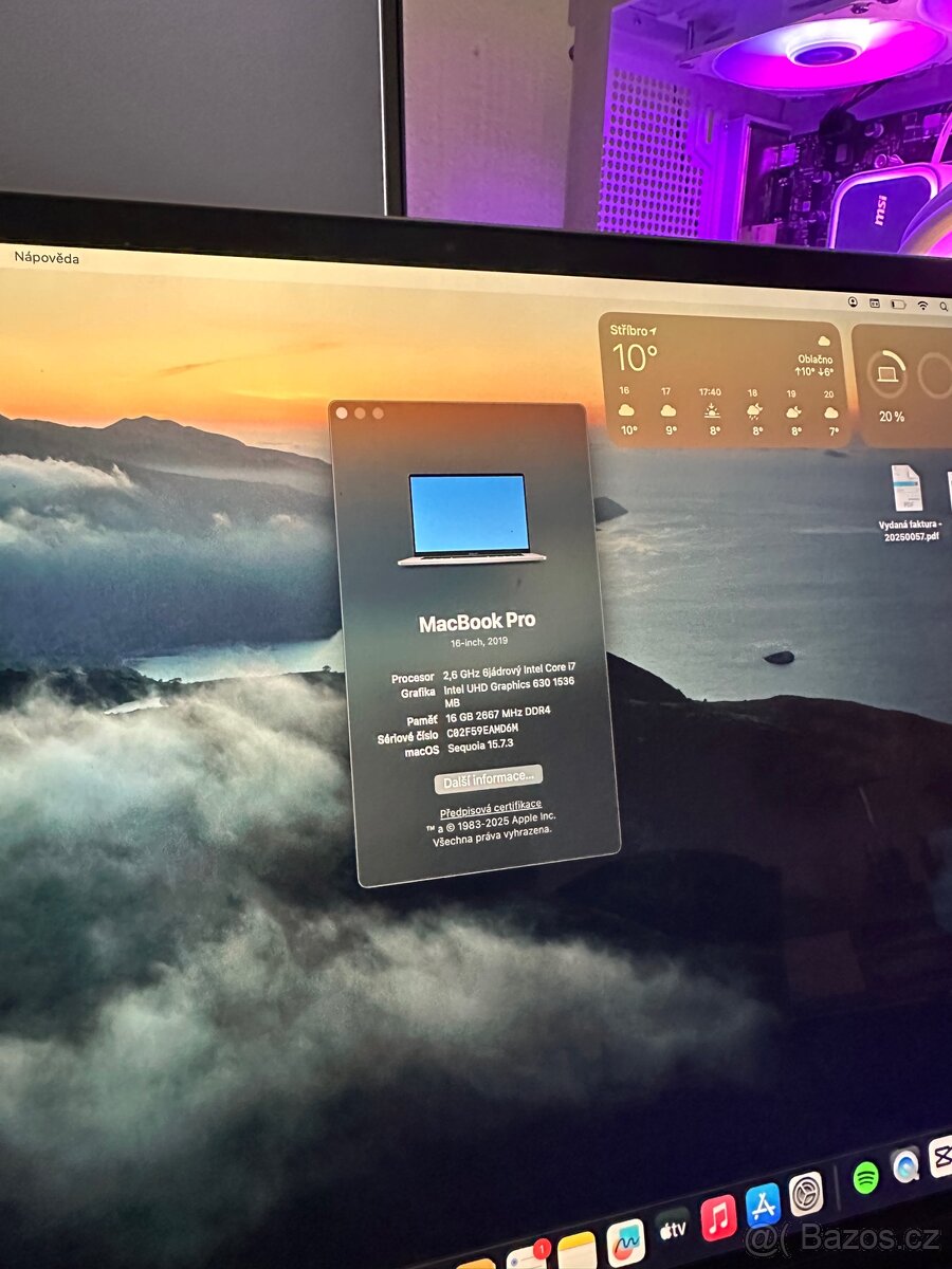 MacBook Pro 16” intel i7 / 16 GB RAM / Touch Bar – top stav - 3