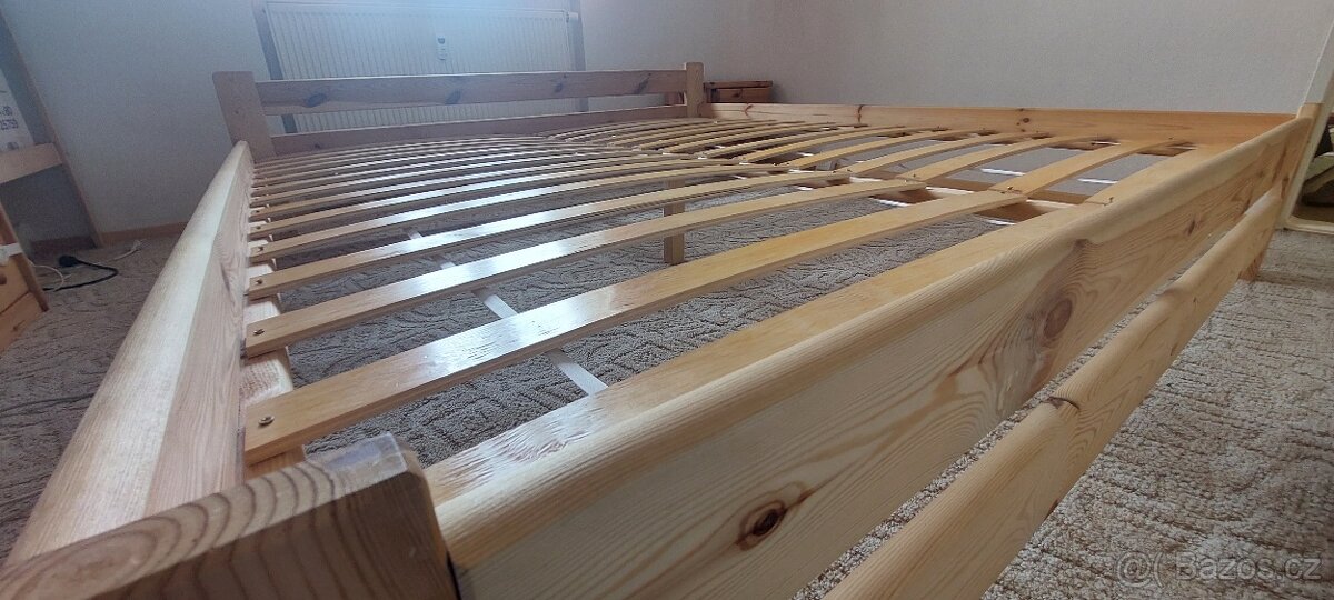 Postel 180x200 cm, masiv borovice - 3