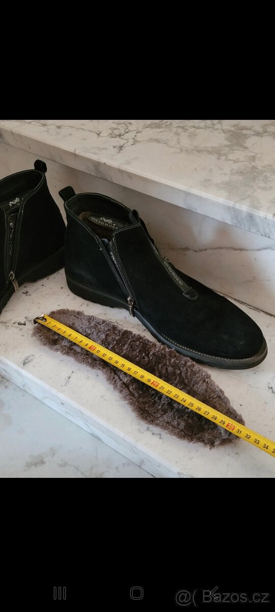 Luxusní zimní kotníkové semišové boty Vitto Rossi, vel. 45 - 3